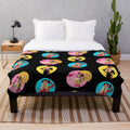 Colorful drag race inspired plush blanket with various drag queen icons