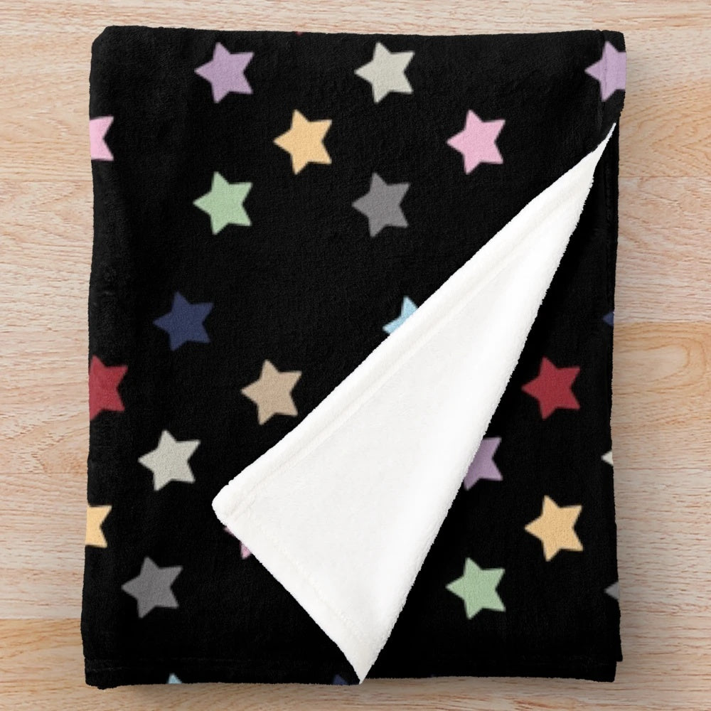 Eras stars plush blanket featuring colorful glitter and artsy design
