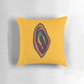 Colorful pillow featuring a vibrant, abstract design of a vagina and vulva, celebrating female empowerment and sexuality.