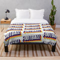 Colorful football-themed plush blanket