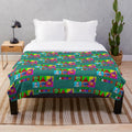 Garten of Banban characters plush blanket featuring rainbow friends, captain fiddles, and more