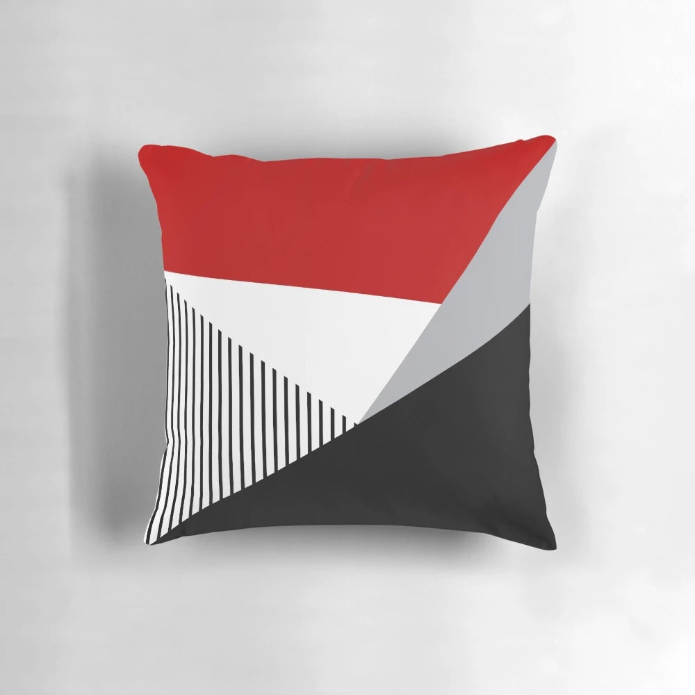 Vibrant, minimalist geometric pattern pillow for modern home design