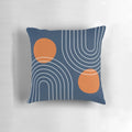 Mid Century Modern Geometric Pillow in Navy Blue and Burnt Orange