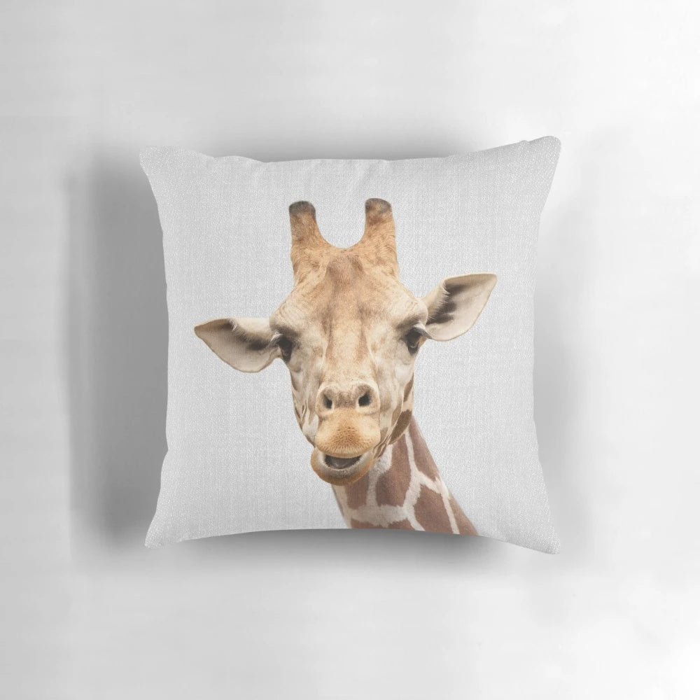 Vibrant portrait of a giraffe, perfect for adding a touch of whimsical style to any space.