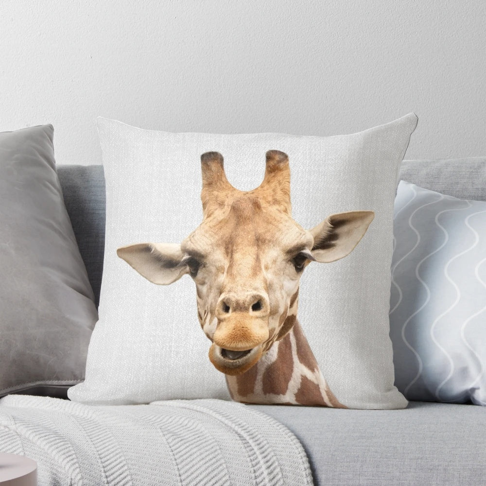 Vibrant portrait of a giraffe, perfect for adding a touch of whimsical style to any space.