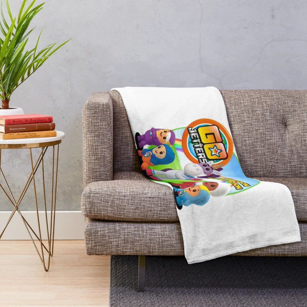 Colorful Go Jetters Inspired Plush Blanket