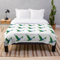 Vibrant goose plush blanket with abstract nature-inspired design