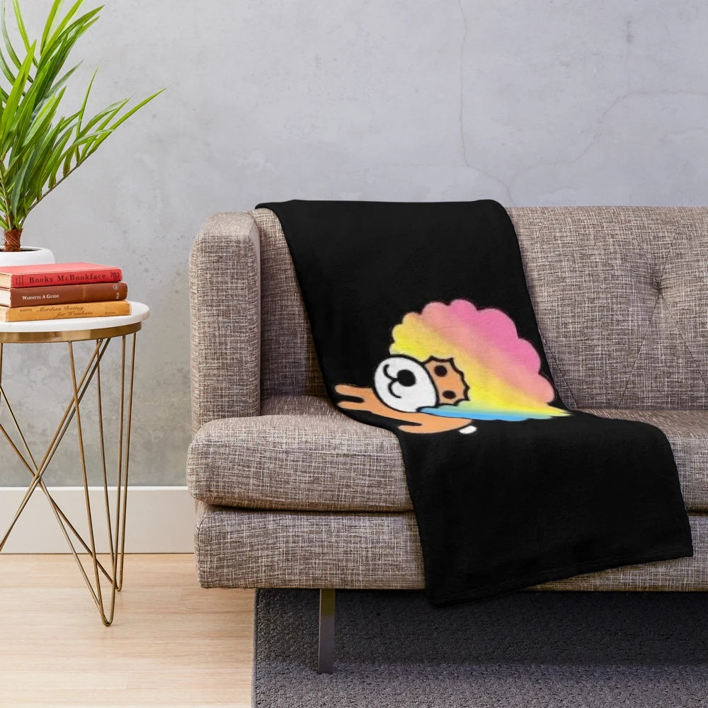 Vibrant rainbow afro inspired graphic plush blanket