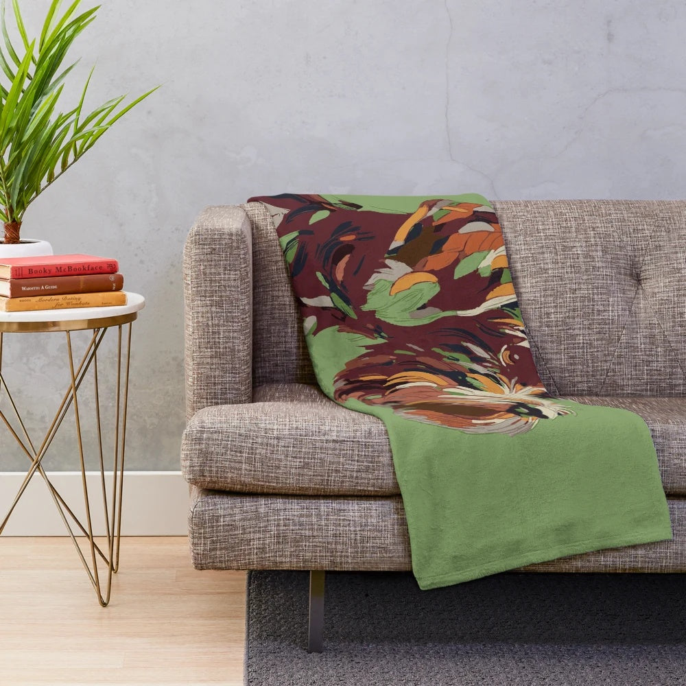 Colorful plush blanket with Griff-inspired design