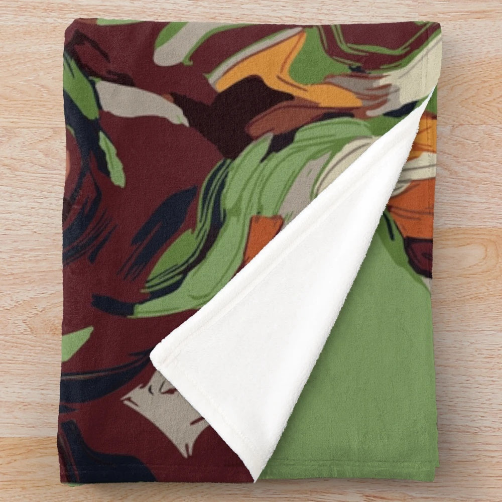 Colorful plush blanket with Griff-inspired design