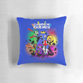 Colorful plush pillow with a vibrant rainbow design, perfect for hugging
