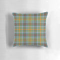Vibrant plaid pillow featuring the traditional O'Brien tartan pattern, celebrating Celtic heritage.