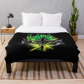 Colorful and cute plush blanket featuring a legendary shadow saiyan design