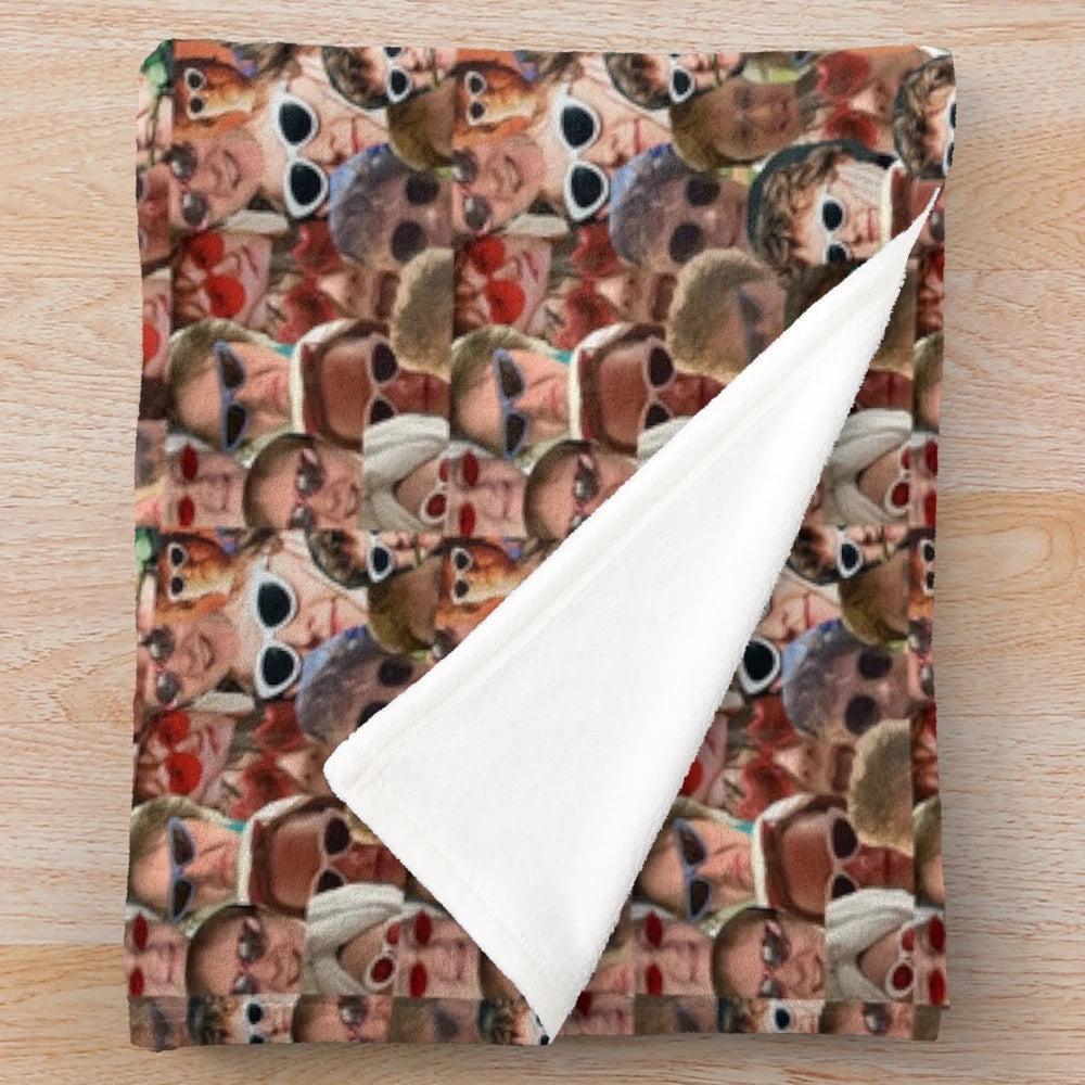 Vibrant Lewis Capaldi Collage Print Plush Blanket