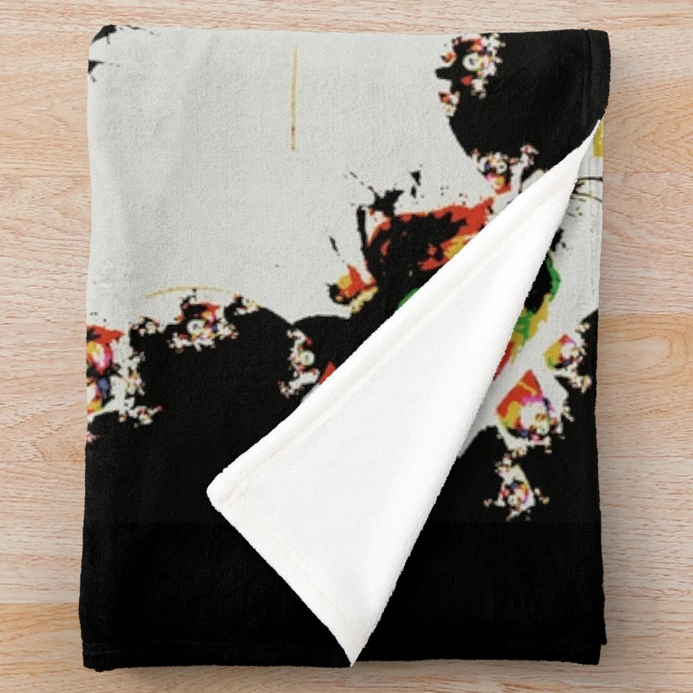 Vibrant Marilyn Monroe pop art fractal design on a plush blanket