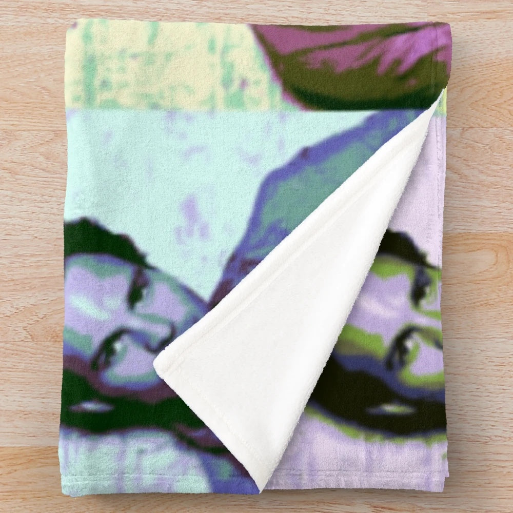 Vibrant pop art style plush blanket featuring actor Mark Ruffalo