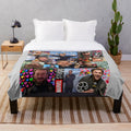 Plush blanket with a collage of Marvel superhero characters including Iron Man, Captain America, Thor, and more