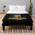 Colorful melting Rubik's cube graphic on a plush blanket
