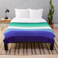 Vibrant MLM gay pride plush blanket with the LGBTQ+ pride flag design