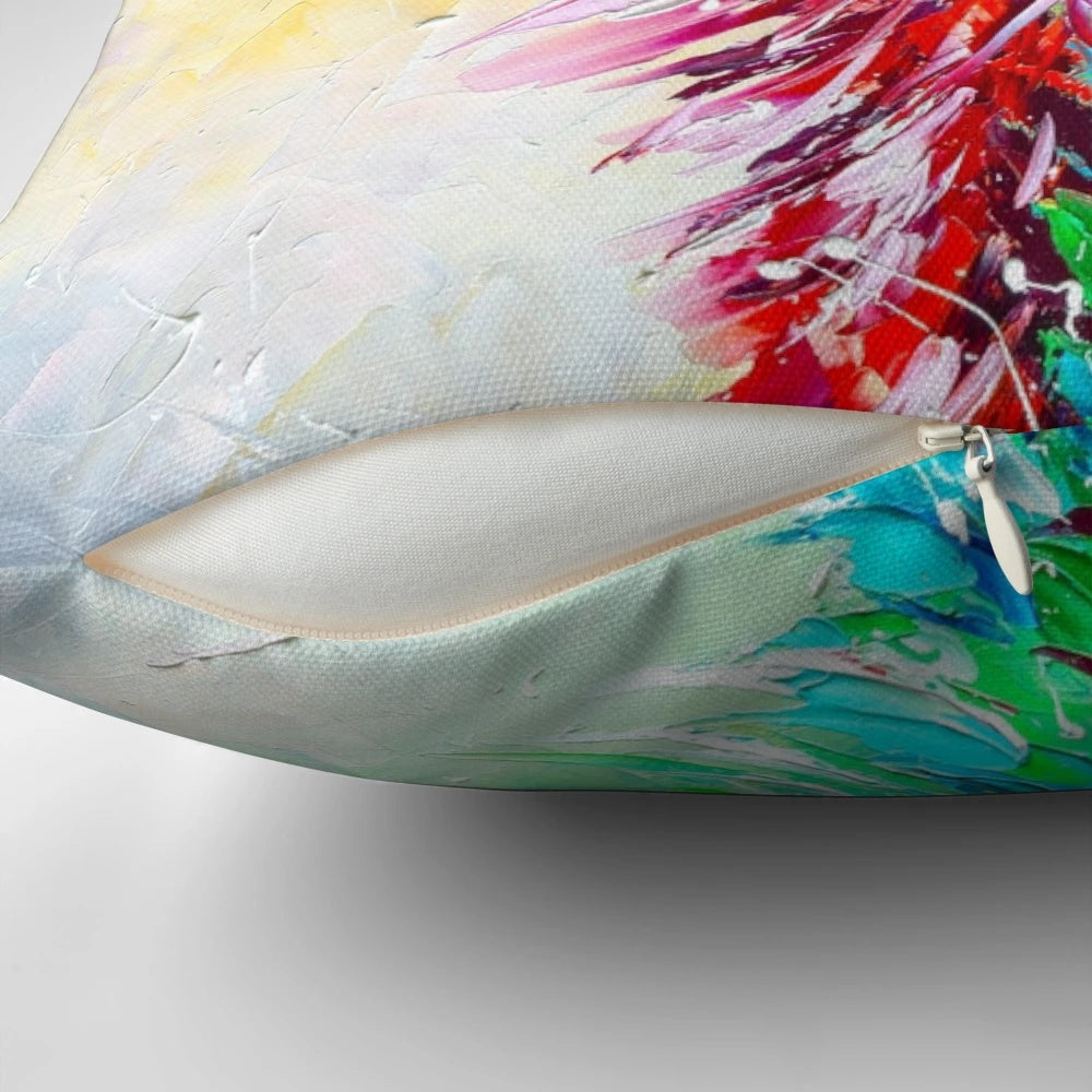 Vibrant ostrich-themed decorative pillow for cozy and stylish living spaces