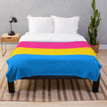 Pansexual pride flag colored plush blanket