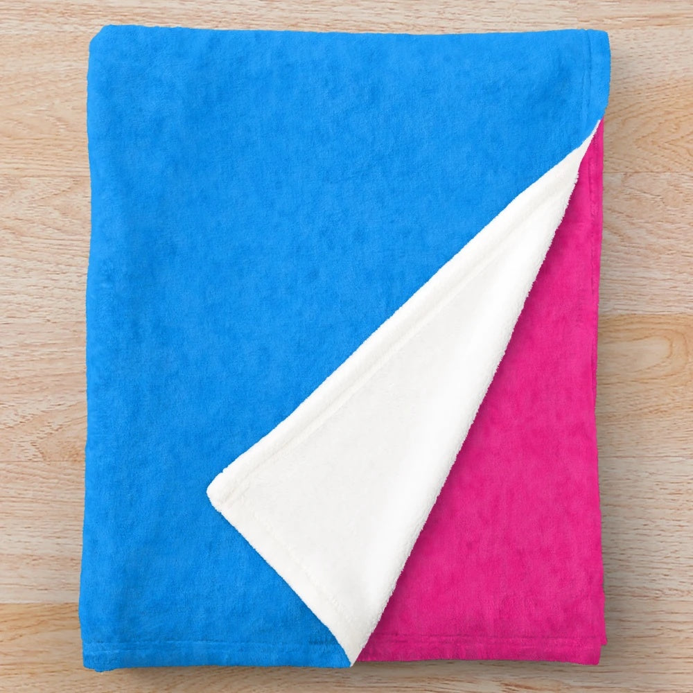 Pansexual pride flag colored plush blanket
