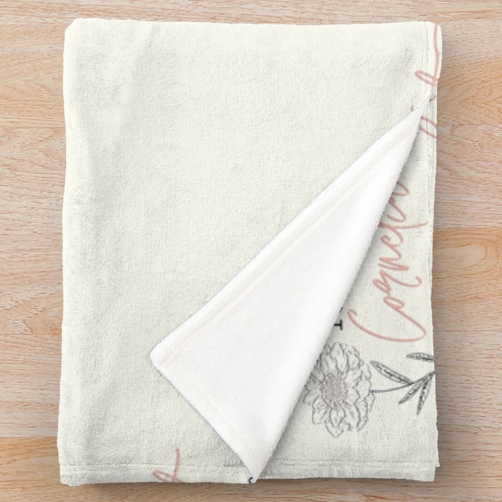 Colorful pastel plush blanket with Cornelia Street and Taylor Swift inspired design