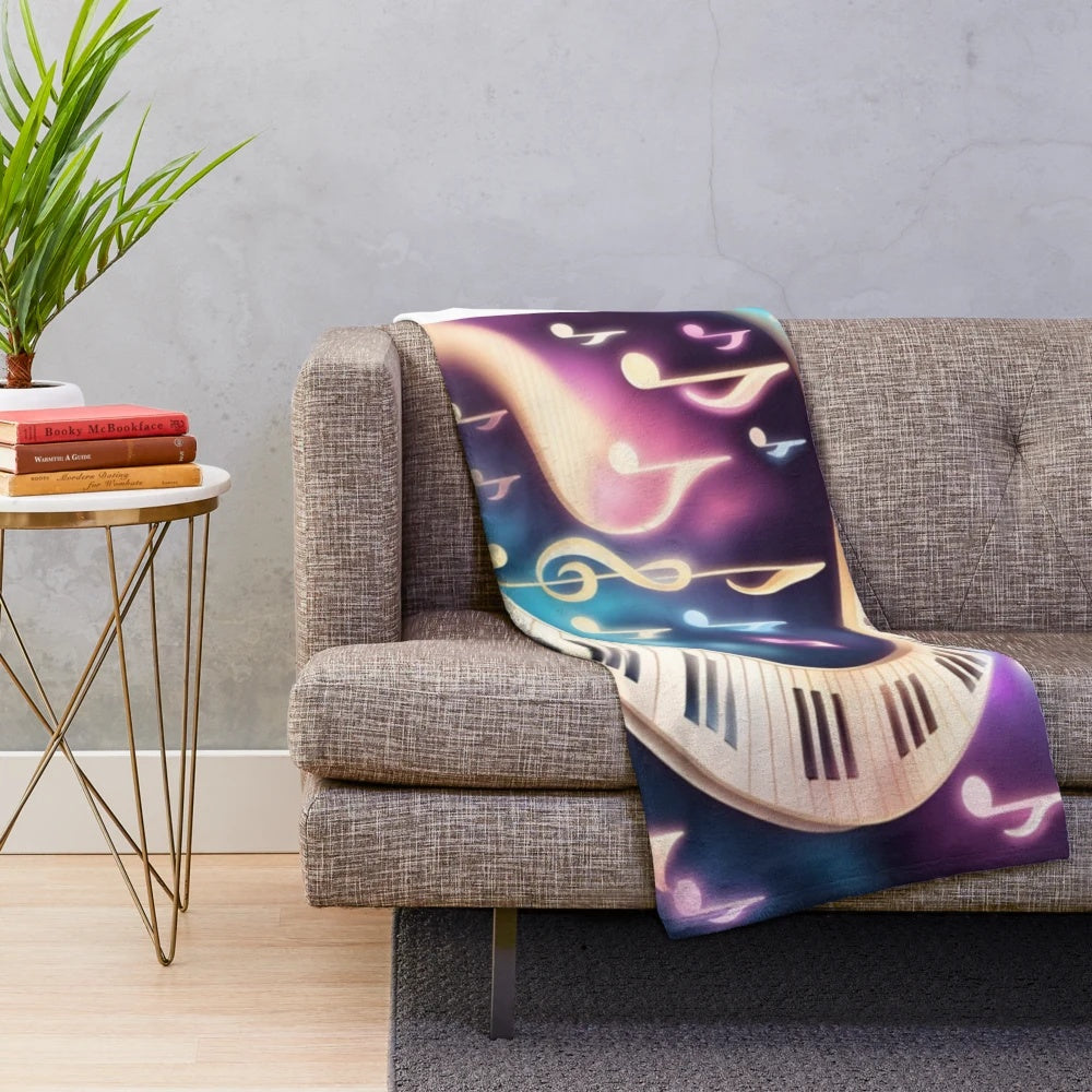 Colorful SpaceMusic Plush Blanket