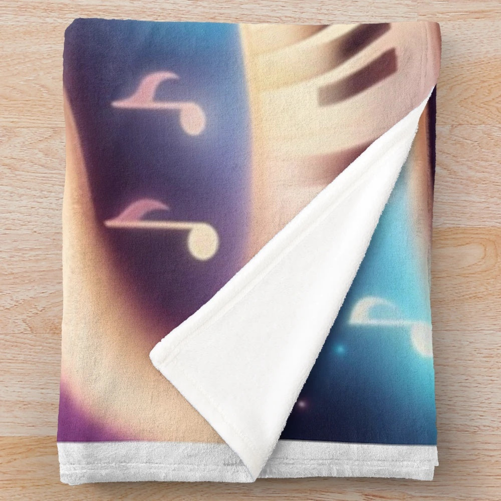 Colorful SpaceMusic Plush Blanket