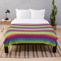Colorful plush blanket with pop it toy design