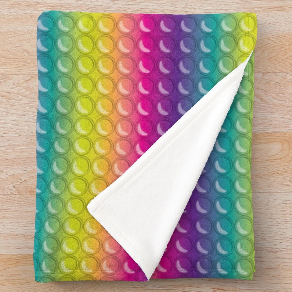Colorful plush blanket with pop it toy design