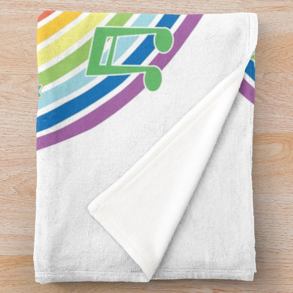 Colorful plush musical unicorn blanket