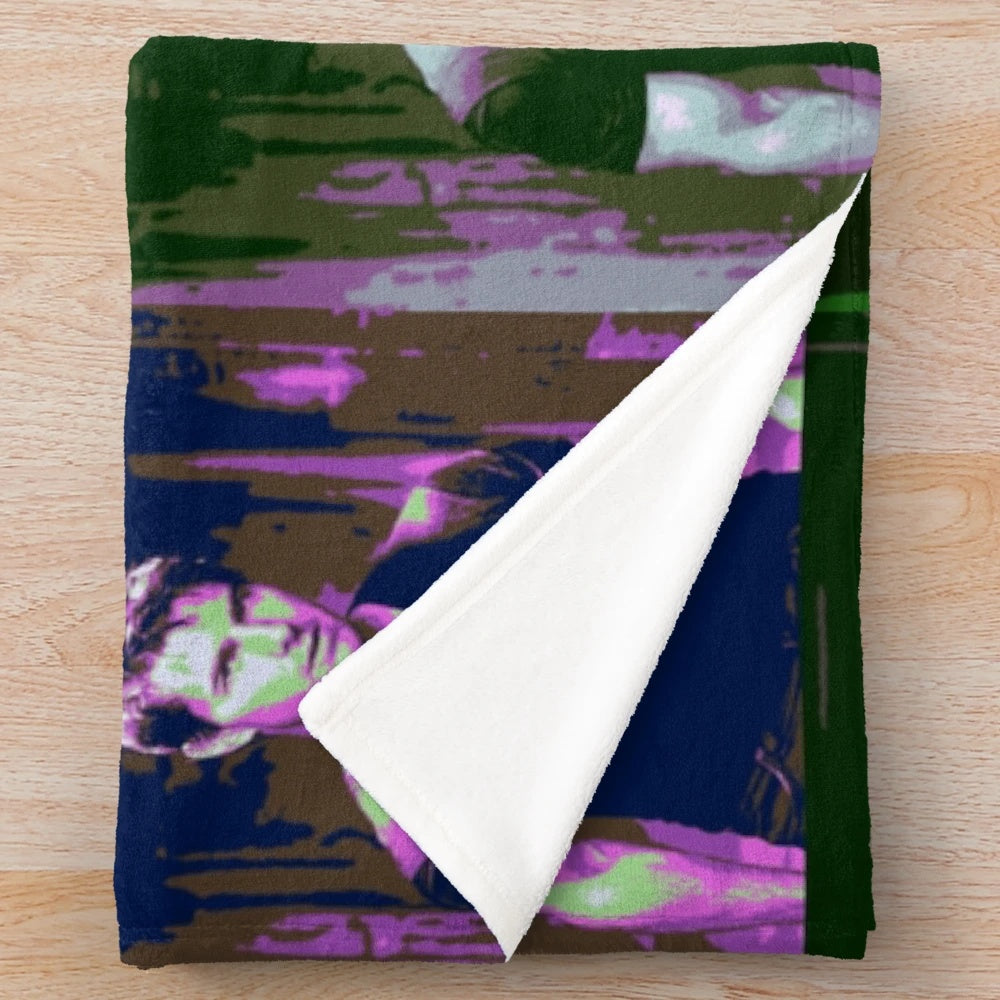 Vibrant pop art style blanket featuring a portrait of iconic actor Tom Cruise