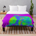 Wedding day pop art plush blanket with colorful, modern, and trendy design