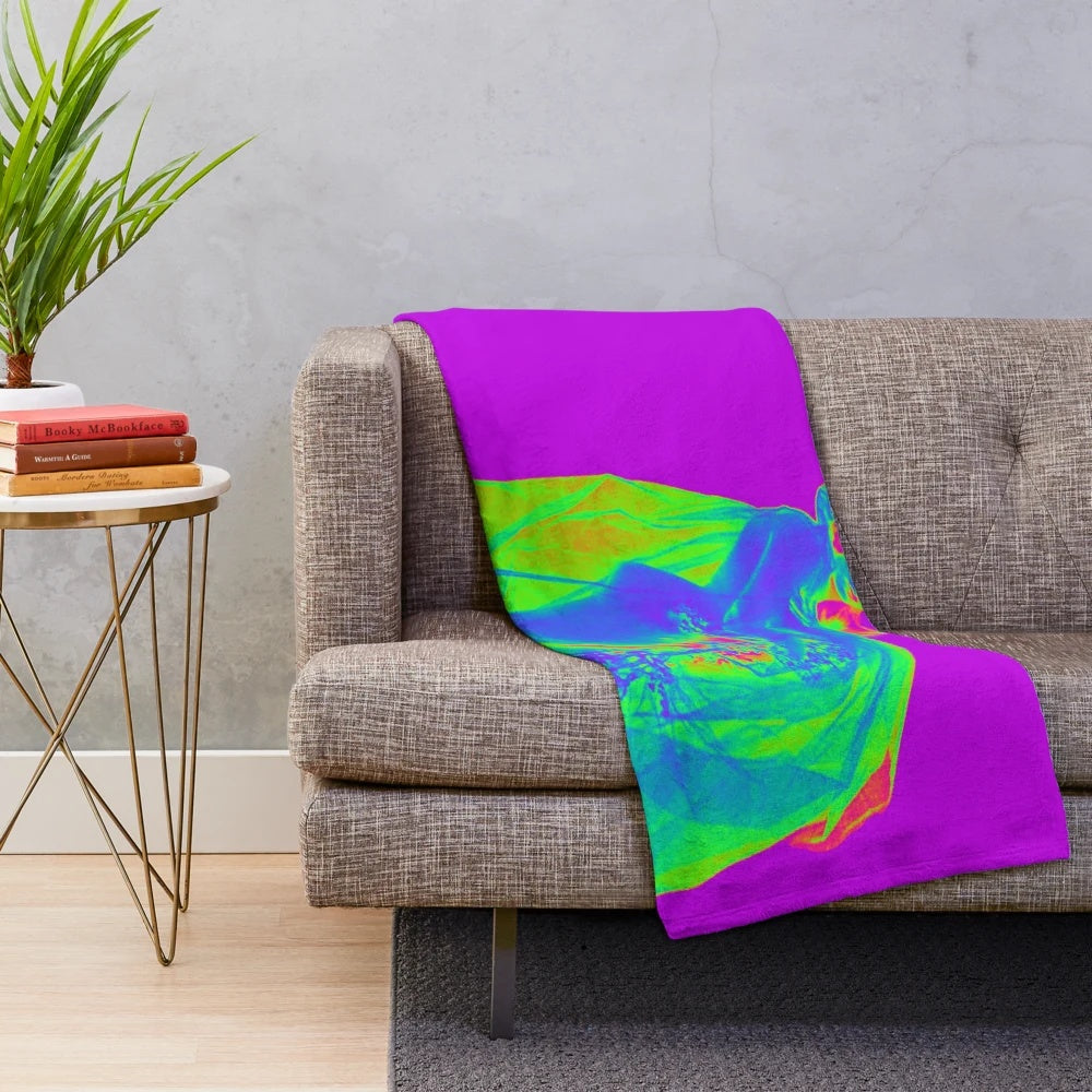 Wedding day pop art plush blanket with colorful, modern, and trendy design