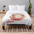 Colorful pop art plush blanket featuring a vibrant portrait of a music icon