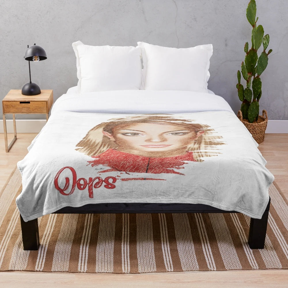 Colorful pop art plush blanket featuring a vibrant portrait of a music icon