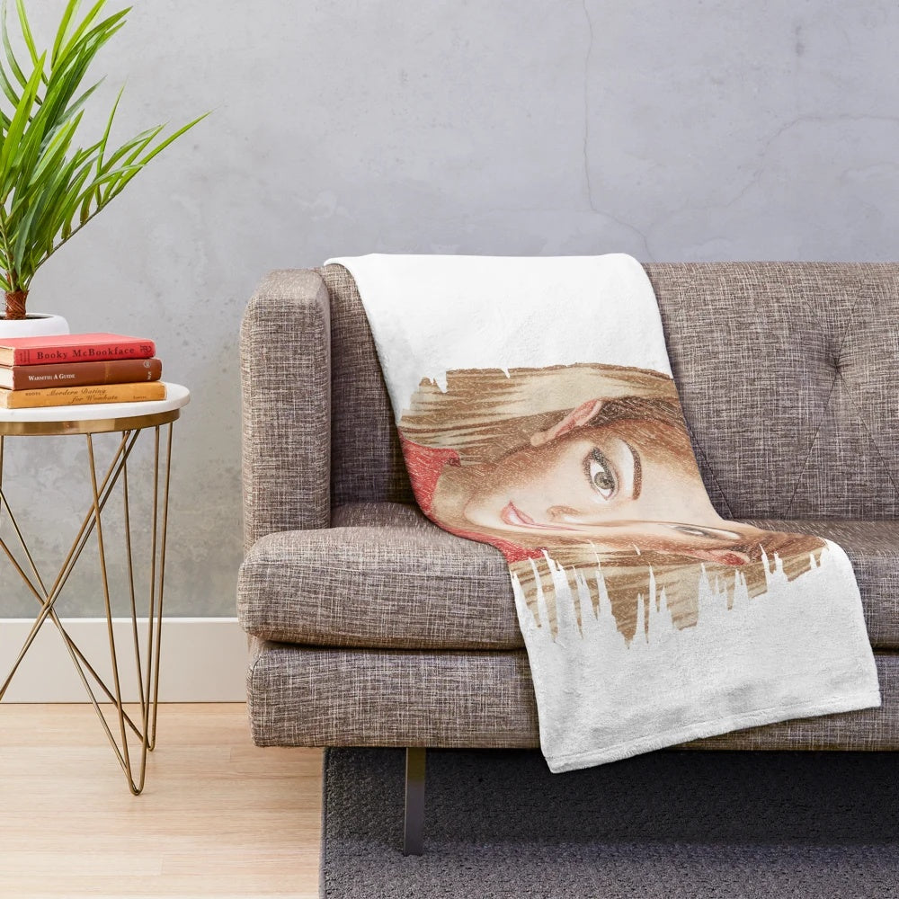 Colorful pop art plush blanket featuring a vibrant portrait of a music icon
