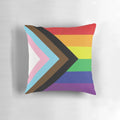 Vibrant rainbow-colored LGBTQ+ pride flag pillow
