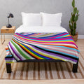 Colorful pride flags plush blanket with rainbow design