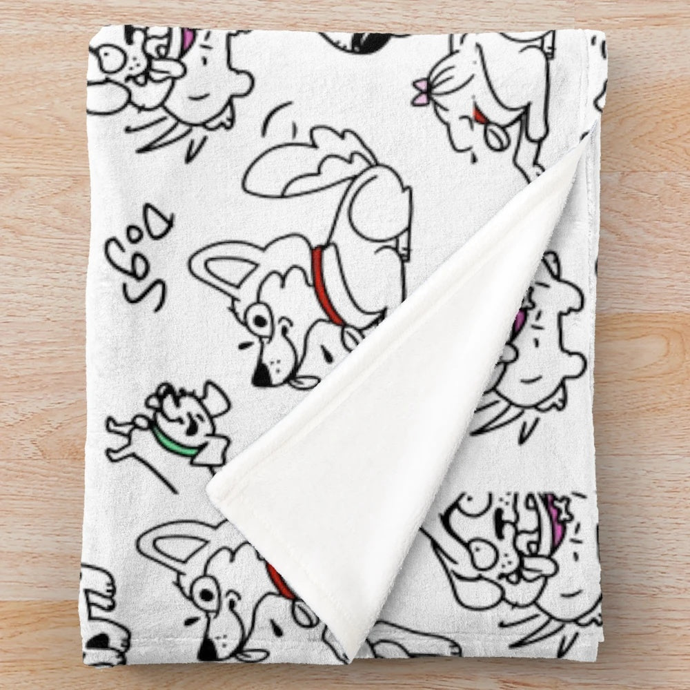 Colorful dog plush blanket with assorted collar designs