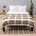 Colorful raccoon plush blanket with legendary animal art design