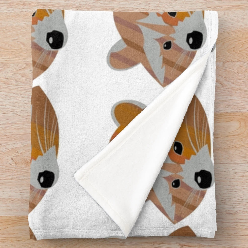 Colorful raccoon plush blanket with legendary animal art design