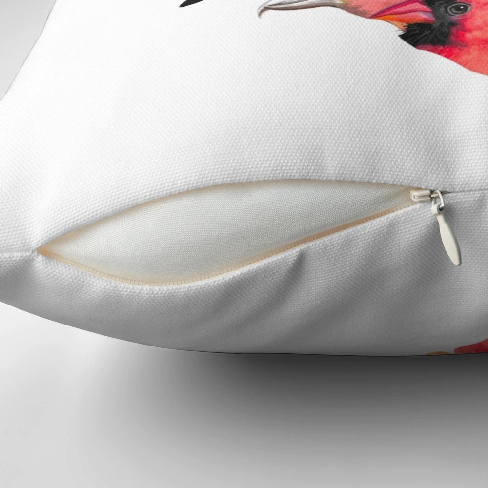 A vibrant, soft pillow featuring a heart-shaped bird design in a rainbow of colors, supporting the ACLU.
