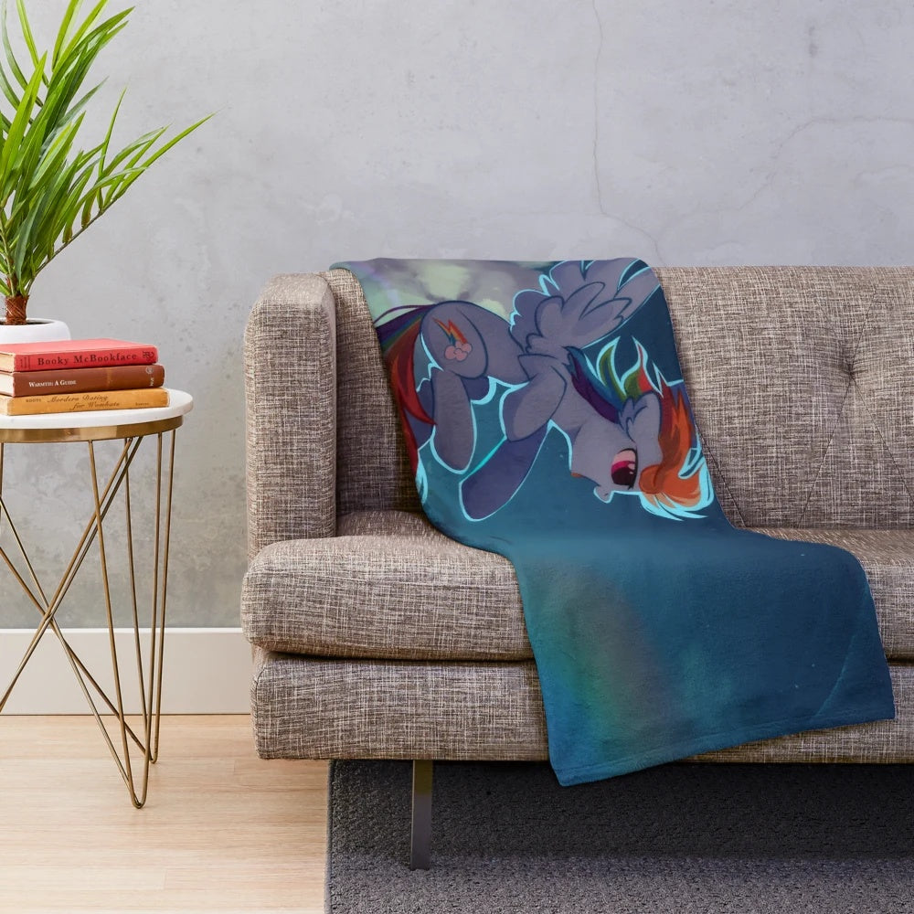 Colorful Rainbow Dash inspired plush blanket