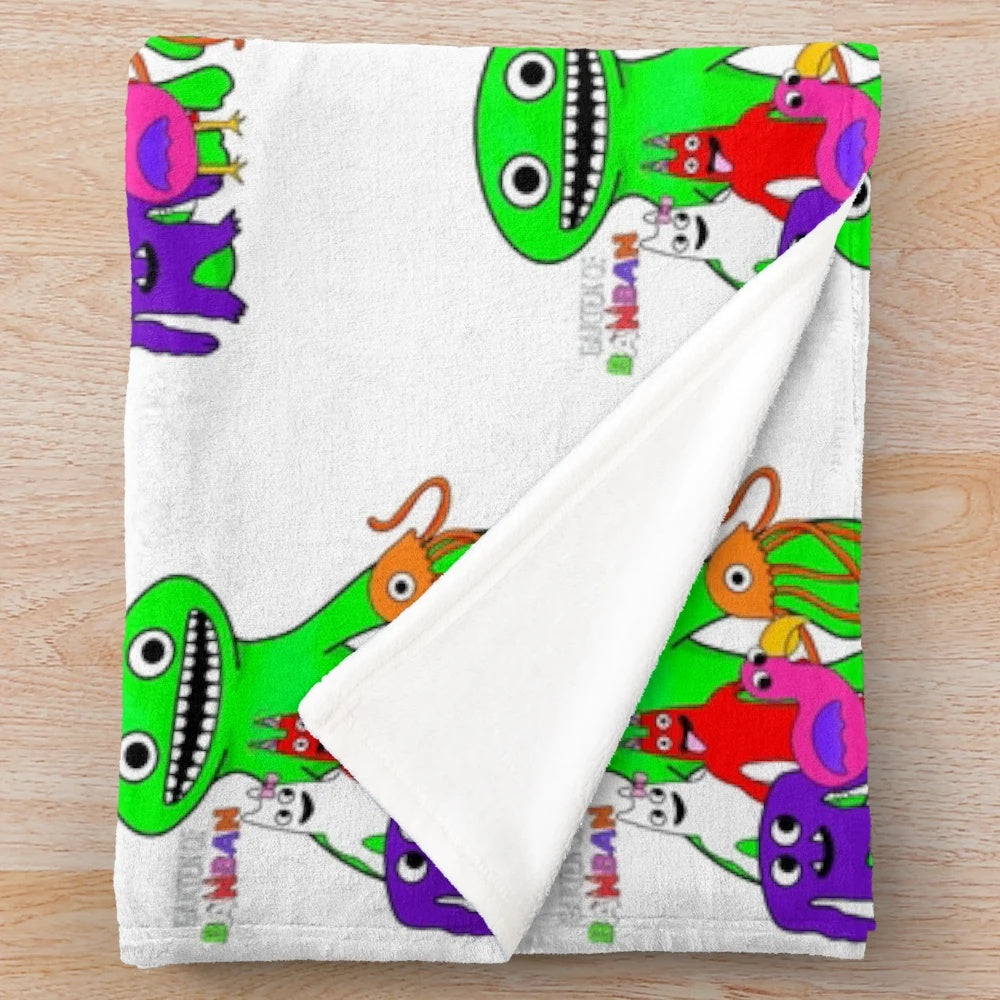 Soft and cozy plush blanket featuring the popular Roblox Rainbow Friends characters