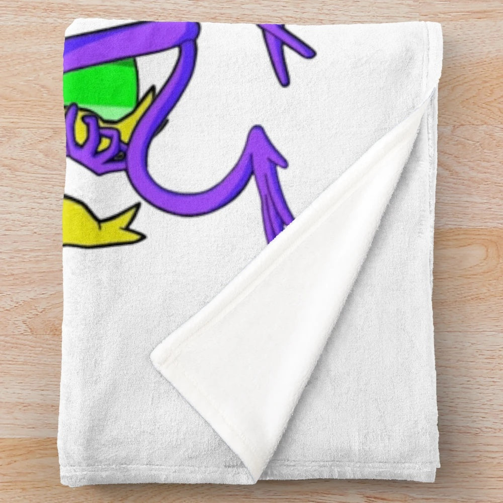 Cozy rainbow friends plush blanket featuring characters from the popular Roblox game