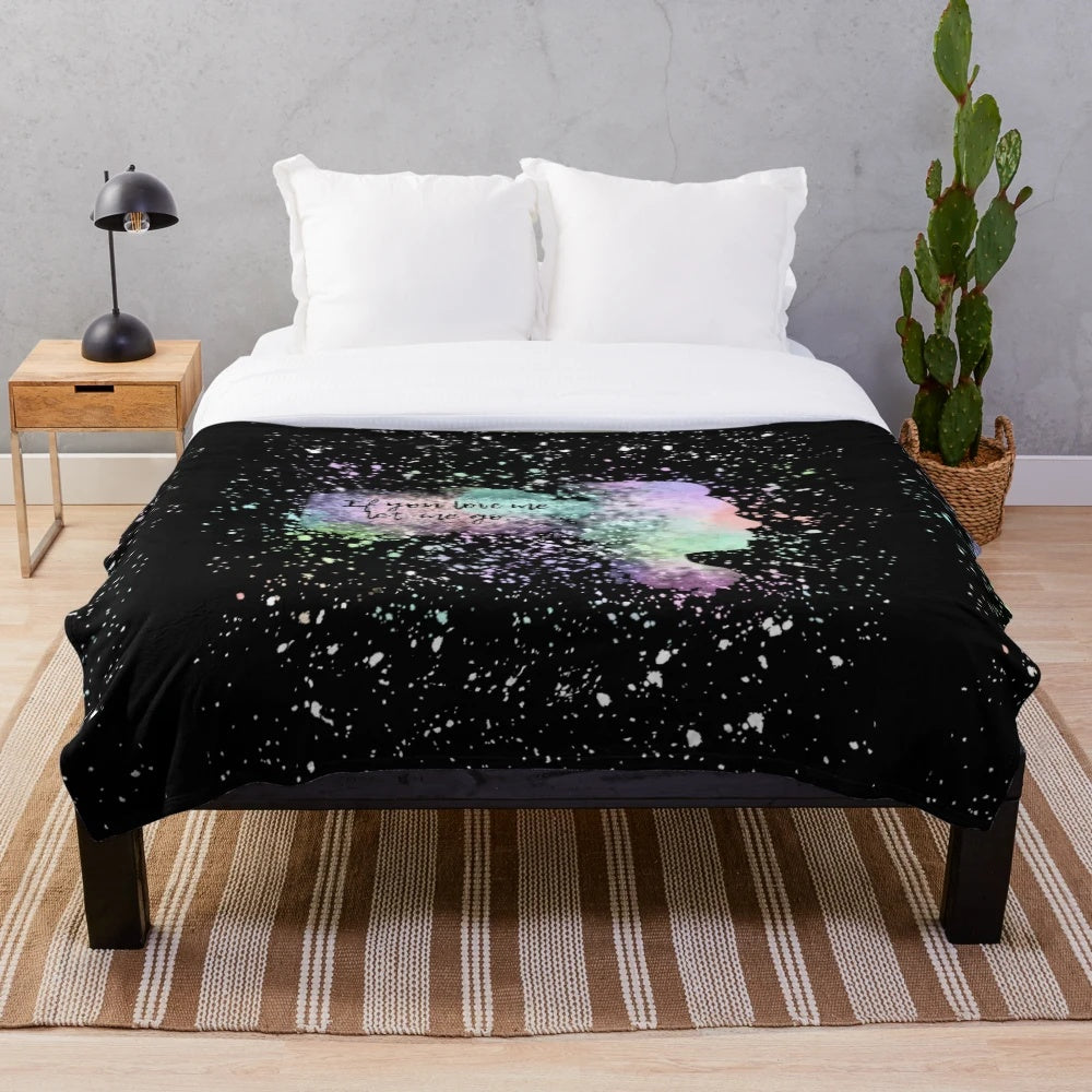 Colorful rainbow splatter paint pattern plush blanket