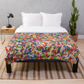 Colorful rainbow sprinkle pattern plush blanket