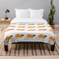 Colorful and abstract rat plush blanket with legendary animals design